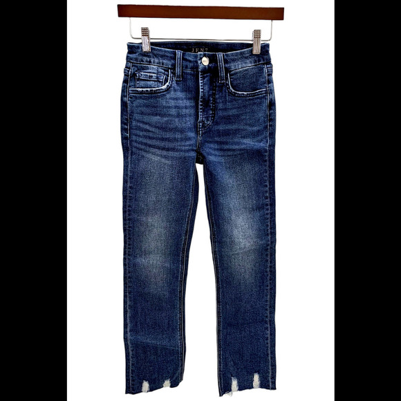 Jen7 by 7 for All Mankind Ankle Straight Jeans w Destroyed Hem Sonoma - Regular - Picture 2 of 2